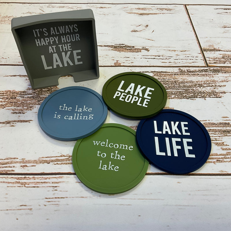 Silicone Lake Motto 4Pc Coaster Set - Buenz Gifts