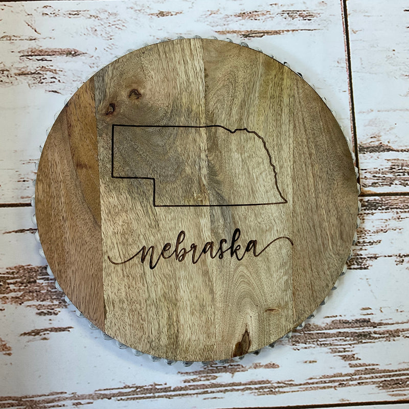Nebraska Round Beaded Board - Buenz Gifts