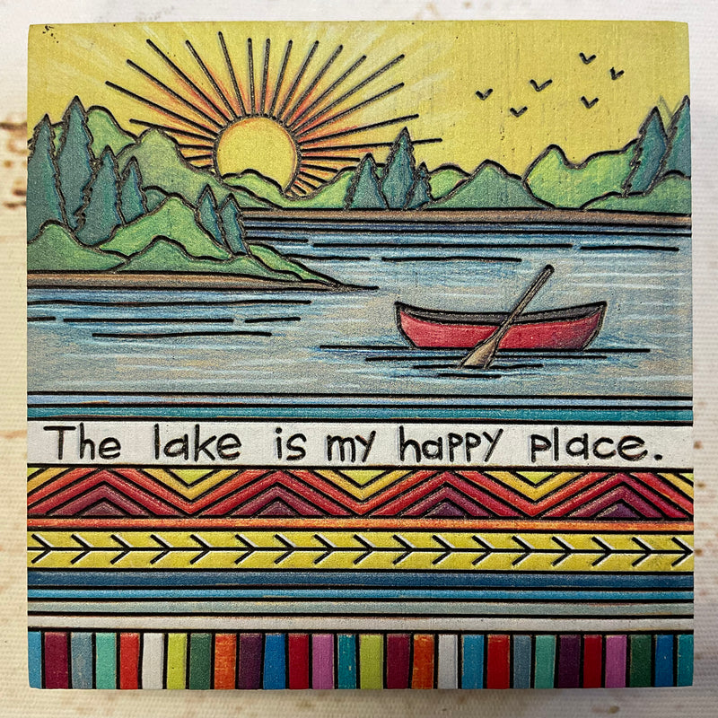 PBK The Lake Is My Happy Place Block Sign