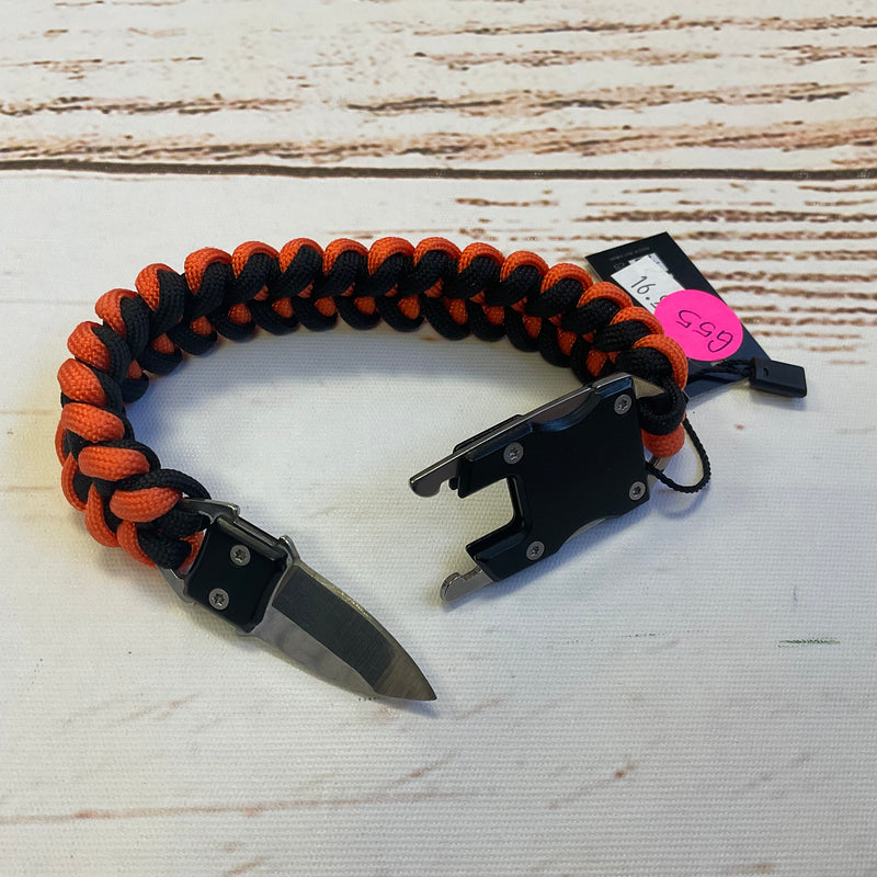 Mad Man Orange & Black Paracord Survival Bracelet