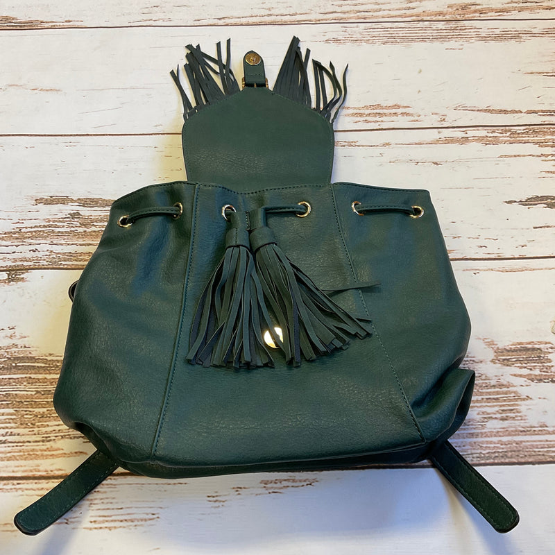 Jewel Bucket Backpacks With Fringe & Tassel Closure