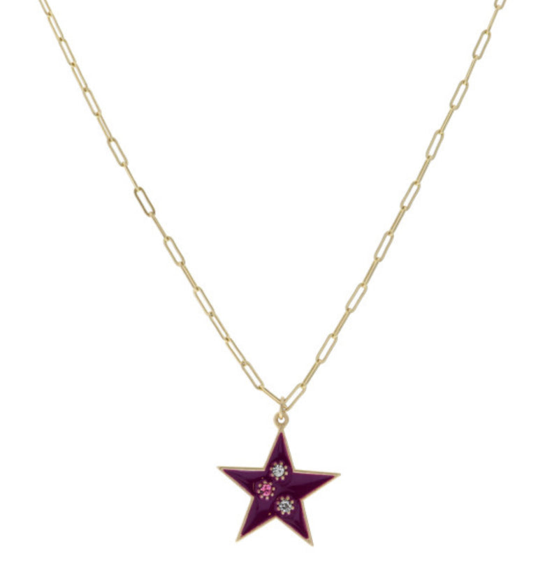 Jane Marie Purple Star Kids Necklace