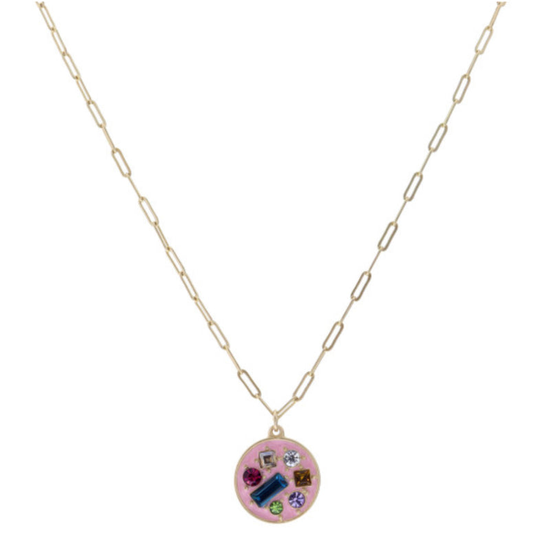 Jane Marie Circle Kids Necklace With Jewels