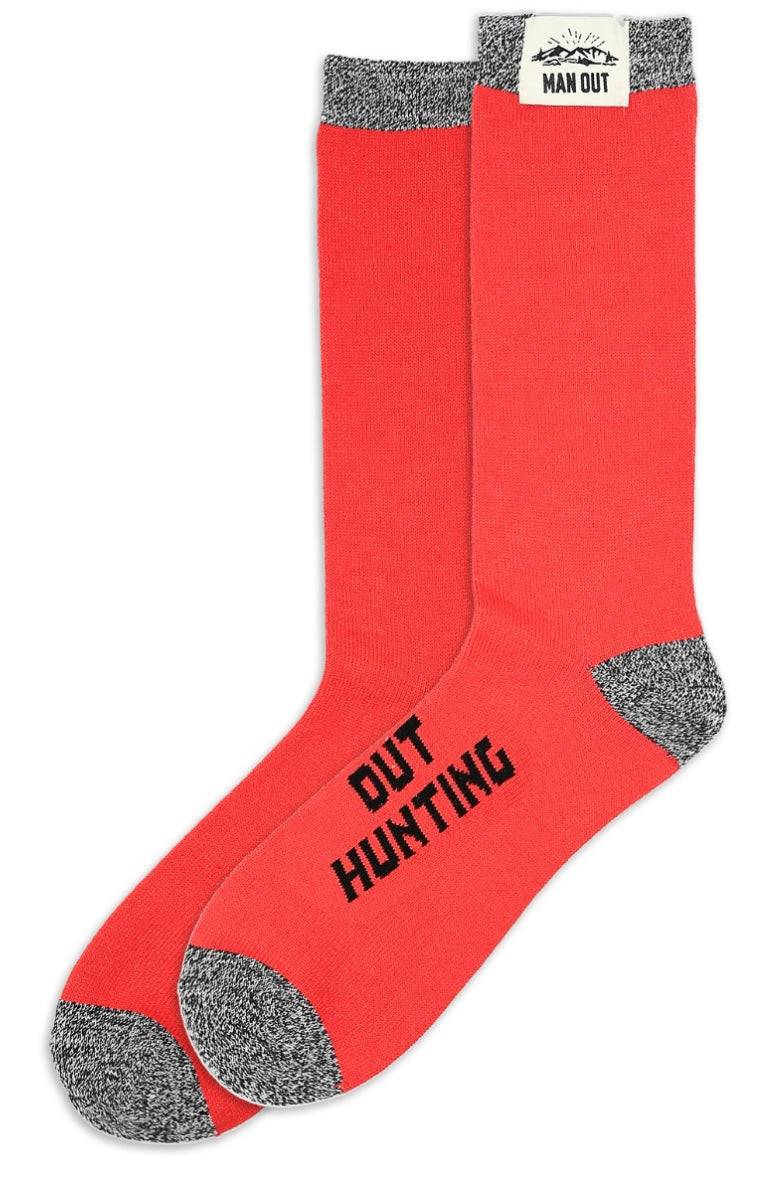 Man Out Orange & Grey Crew Socks Out Hunting