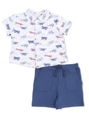 Vintage Planes Polo Button Up with Everyday Shorts - Buenz Gifts
