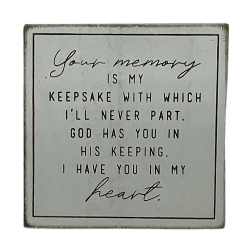 Your Memory Is My Keepsake Square Block