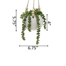 Hanging Faux String of Pearls in White Ceramic Pot