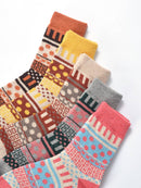Rufia - 5 Pairs Bohemian Wool-Blend Socks Set: 7020 / ONE SIZE - Buenz Gifts