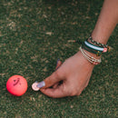 "Tee Time" Green and Pink Hair Tie Bracelets with Removable Ball Marker: Small - Buenz Gifts
