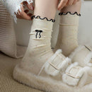 Rufia - Embroidered Bow Mid-Calf Socks: Pink / One Size - Buenz Gifts