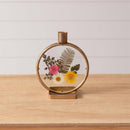 Candle Holder - Glass With Pressed Flowers (Pk/04) - Buenz Gifts