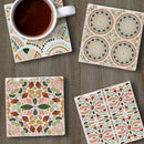 "Bohemian Tile" 4 Pack Assorted Image Coaster Set