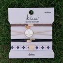 "Drive" Black and Cream Hair Tie Bracelets with Removable Ball Marker: Large - Buenz Gifts