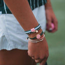 "Tee Time" Green and Pink Hair Tie Bracelets with Removable Ball Marker: Medium