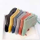 Rufia - Colorful Check Pattern Lace Socks: Orange / One Size - Buenz Gifts