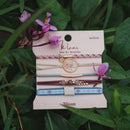 "Bloom" Maroon and Pink with Pressed Flowers Hair Tie Bracelets: Small - Buenz Gifts