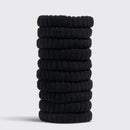 Recycled Fabric Ribbed Hair Elastics 10pc Set - Black - Buenz Gifts