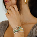 "Reflect" Gold Wave with Beachy Neutrals Hair Tie Bracelets: Small - Buenz Gifts