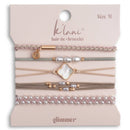 "Glimmer" Soft Pinks with Pearl and Gold Accent Hair Tie Bracelets: Small