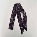 Scarvii - Vintage Floral Pattern Skinny Scarf: Black - Buenz Gifts