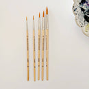 Watercolor paintbrush set of five wood brushes