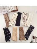 Scarvii - Vintage Floral Pattern Skinny Scarf: White - Buenz Gifts
