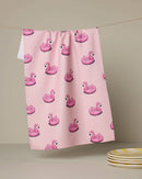 Flamingo Floatie Tea Towel - Buenz Gifts