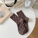 Rufia - Floral Lace Trim Socks: Beige / One Size - Buenz Gifts