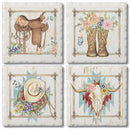 "Rosewood Ranch" 4 Pack Assorted Image Coaster Set