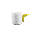 Banana Handle White Ceramic Mug