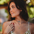 "Stride" Gold Boot with Turquoise Necklace Set - Buenz Gifts