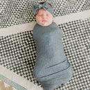 Knit Headband Bow - Slate