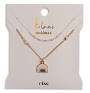 "Rise" Gold and Cream Sunrise Necklace Set - Buenz Gifts