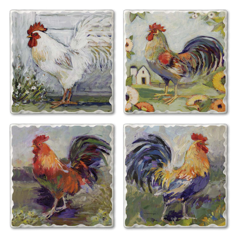 Meadowbrook Farm Assorted Image Tumbled Tile Coaster 4 Pack
