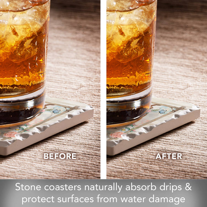 "Rosewood Ranch" 4 Pack Assorted Image Coaster Set