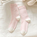 Rufia - Colorful Striped Mid-Calf Socks: Blue / One Size - Buenz Gifts