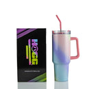 40oz SUBLIMATION CLEAR TRAVELER TUMBLER: WHITE - Buenz Gifts