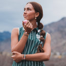 "Tee Time" Green and Pink Hair Tie Bracelets with Removable Ball Marker: Large - Buenz Gifts