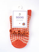 Rufia - Colorful Check Pattern Lace Socks: Grey / One Size - Buenz Gifts