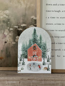 Large Winter Barn Scene, Arch | Christmas Decor: 7x10"