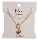 "Wonder" Gold Star with White Bead Necklace Set - Buenz Gifts