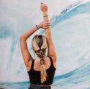 "Dream" Silver Hexagon Charm Blue Hair Tie Bracelets: Large