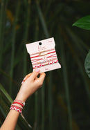 "Love" Pink Hearts Hair Tie Bracelets: Medium