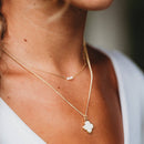 "Glimmer" Gold with Pearl Necklace Set - Buenz Gifts