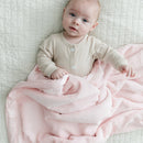 SATIN BORDER RECEIVING BLANKETS: Tan