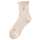 Rufia - Floral Print Ruffle Socks: YELLOW - Buenz Gifts