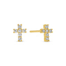 Cross Velvet Stud Gift Set: Silver