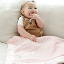 SATIN BORDER RECEIVING BLANKETS: Tan