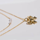 "Grace" Gold Bow with Pearl Accent Necklace Set - Buenz Gifts