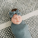 Knit Headband Bow - Slate
